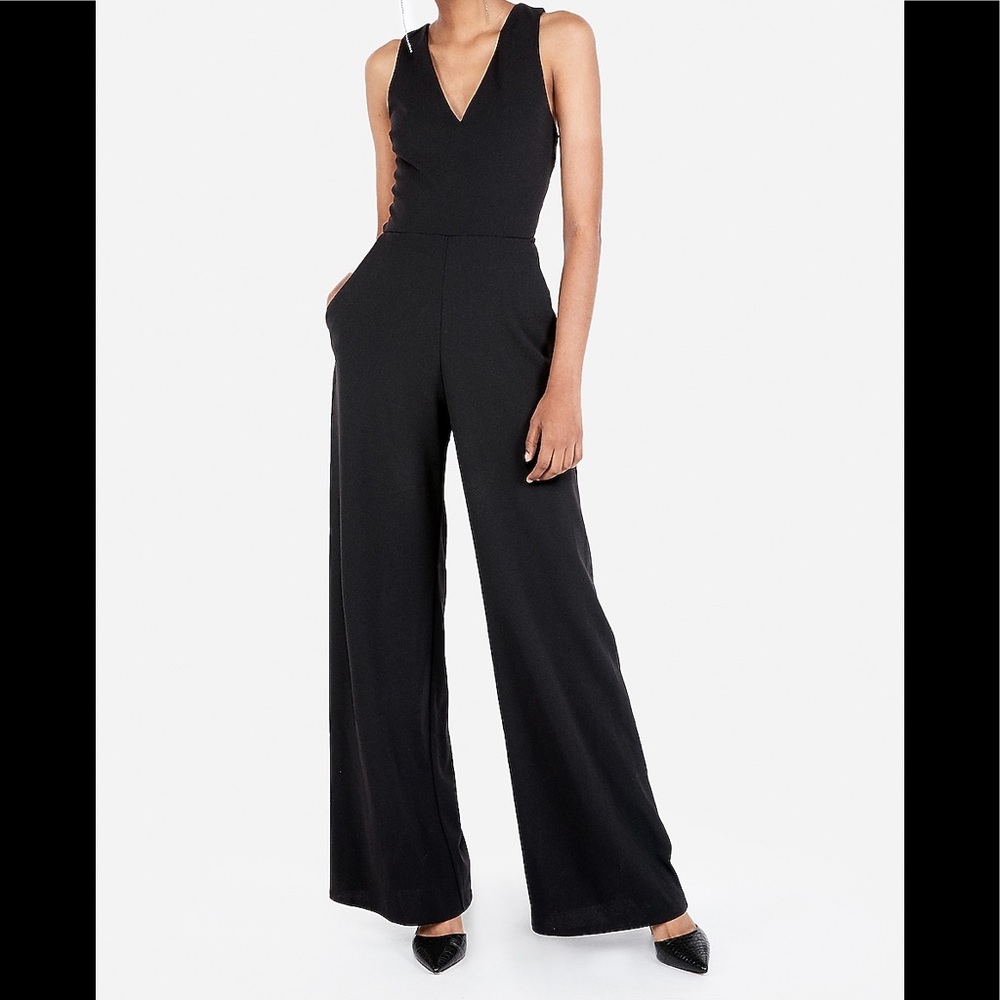 Express Cross Back Wide Leg Jumpsuit